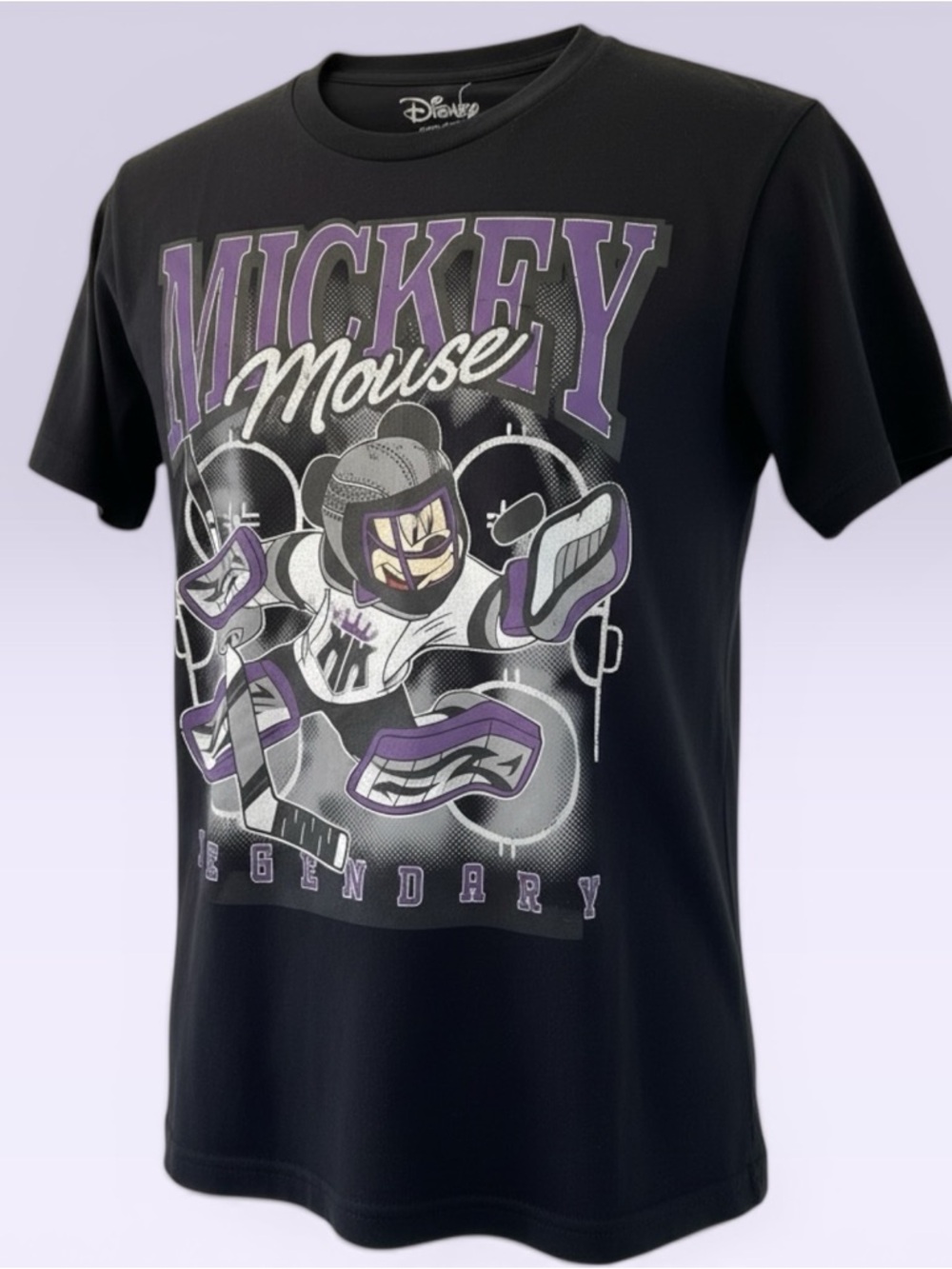 Disney Mickey Mouse Hockey Graphic Tee - Black & Purple NWT Men’s SMALL